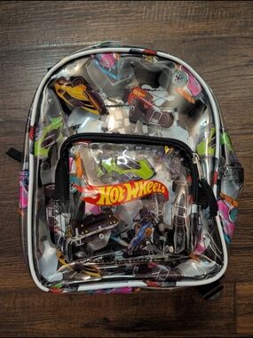 Hot Wheels Clear Kids Backpack in Multi-Color